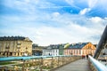 Kladka Bernatka bridge of love with love padlocks. Footbridge Ojca Bernatka - bridge over the Vistula River. Royalty Free Stock Photo