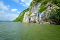 Roman memorial plaque Tabula Traiana, Danube river in Serbia Royalty Free Stock Photo