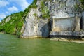 Roman memorial plaque Tabula Traiana, Danube river in Serbia Royalty Free Stock Photo