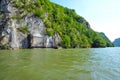 Roman memorial plaque Tabula Traiana, Danube river in Serbia Royalty Free Stock Photo