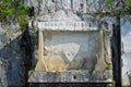 Roman memorial plaque Tabula Traiana, Danube river in Serbia Royalty Free Stock Photo