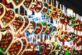 Background with gingerbreads at the Christmas market Royalty Free Stock Photo