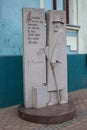 Klaipeda, Lithuania - 7 August 2019: Granite monument to scientist and polyglot Georg Sauerwein