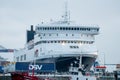 Klaipeda, Lithuania - december 28 2021: DFDS cargo ship Optima seaways, mored at the pier in Klaipeda port.