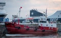 Klaipeda, Lithuania - december 28 2021:The ship Water Witch is moored at the pier in Klaipeda city harbor. Royalty Free Stock Photo