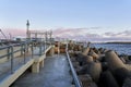 Klaipeda, Lithuania - February 11, 2023 - View of the port of the city of Klaipeda. Entrance to the Curonian Spit