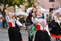 Klaipeda, Lithuania - 16 july 2022: Participants take part in the Europeade 2022 Festival of European folk culture July 16, 2022