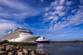 Marina cruise ship moored at cruise ships terminal at Klaipeda port, Lithuania Royalty Free Stock Photo