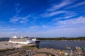 Marina cruise ship moored at cruise ships terminal at Klaipeda port, Lithuania Royalty Free Stock Photo