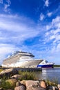 Marina cruise ship moored at cruise ships terminal at Klaipeda port, Lithuania