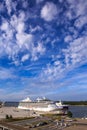 Marina cruise ship moored at cruise ships terminal at Klaipeda port, Lithuania