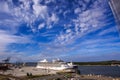 Marina cruise ship moored at cruise ships terminal at Klaipeda port, Lithuania Royalty Free Stock Photo
