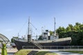 Klaipeda, Lithuania - Juny 24, 2021: is a part of outdoor veteran-vessels exposition of the Lithuanian Sea Museum in Smiltyne, Kla