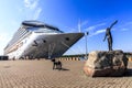 Costa Pacifica cruise ship moored at cruise ships terminal at Klaipeda port, Lithuania
