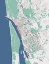 Klaipeda map, Lithuania. City map, vector streetmap