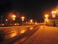Klaipeda town at night, Lithuania