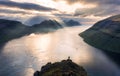 Klakkur peak, Faroe Islands, Denmark, Europe. Colorful evening seascape of Atlantic Ocean