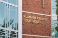 Sign on Klamath County Courthouse in Klamath Falls Oregon