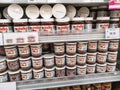 Klang, Malaysia - 26 November 2020 : New Jars of Nutella Ferrero on the supermarket shelf.