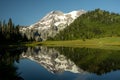 Klapatche Park Pond Reflects Mount Rainier Royalty Free Stock Photo