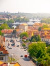 Klarov and Vltava River Bridges. View from Chotek Gardens, Prague, Czech Republic Royalty Free Stock Photo