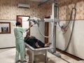 Klaten, Indonesia, august 15, 2023. Health workers, nurses are performing CT scans on patients in hospitals, Klaten, Indonesia