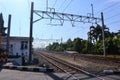   indonésie červenec 3 2021 dojíždějící linka vlak vlak přijít na na sólo železnice stanice, indonésie 
