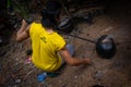 Klaten, Indonesia - 10 October 2020, craftsmen pottery is making pottery in the handicraft village of Bayat, Klaten, Indonesia..