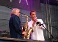 Klaus Doldinger performs with Hubert von Goisern Royalty Free Stock Photo