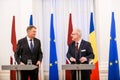 Klaus Iohannis L, President of Romania and Egils Levits R, President of Latvia