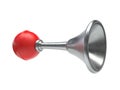 Klaxon, retro air horn, honk, siren isolated on white, 3d rendering Royalty Free Stock Photo