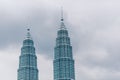 KLCC, Kuala Lumpur. The famous Petronas Twin Towers. The twin tower sky scrapper of malaysia Royalty Free Stock Photo