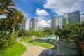 KLCC Park in the business center of Kuala Lumpur City, Malaysia