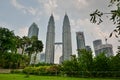 KLCC Park and Petronas Twin Towers. Kuala Lumpur. Malaysia