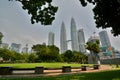 KLCC Park and Petronas Twin Towers. Kuala Lumpur. Malaysia