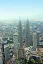 KLCC Petronas Twin Tower Kuala Lumpur Skyline Aeri