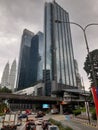 Klcc Towers with high building condominium and train station