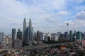 KLCC twin tower and KL Tower the building icons of Kuala Lumpur Malaysia