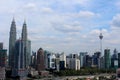 KLCC twin tower and KL Tower the building icons of Kuala Lumpur Malaysia