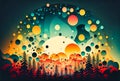 Klee-Inspired Vector Background - generative ai