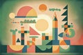 Klee-Inspired Vector Background - generative ai