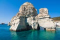 Kleftiko cliffs, Milos island, Cyclades, Greece Royalty Free Stock Photo