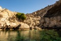 Kleftiko - collapsed rocks forming hidden cave due to volcanic activity, on the southwest coast of Milos Island, Greece