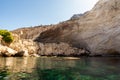 Kleftiko - collapsed rocks forming hidden cave due to volcanic activity, on the southwest coast of Milos Island, Greece