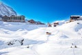 Kleine Scheidegg in Jungfrau ski resort in Swiss Alps