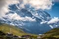 Railway track connecting Kleine Scheidegg and Jungfraujoch Bernese Alps, Switzerland