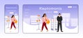 Kleptomania adaptive landing page flat color vector template