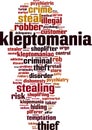 Kleptomania word cloud Royalty Free Stock Photo