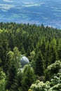 Klet astronomical observatory in forest on Mount Klet, Czech Republic