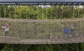 Fishing net on a climbing garden for children